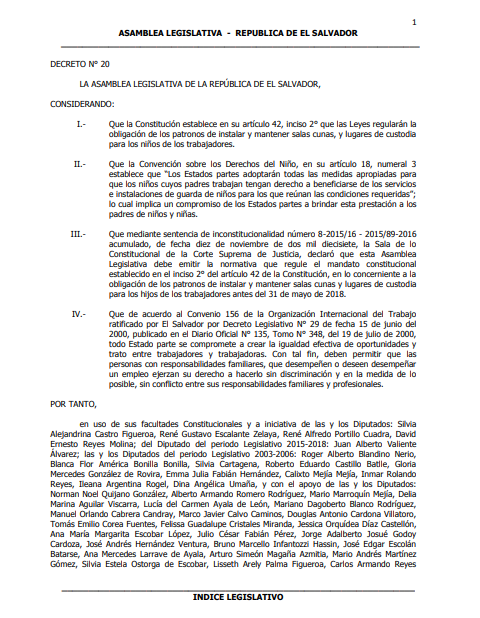 Lee más sobre el artículo DECRETO N° 20 LA ASAMBLEA LEGISLATIVA DE LA REPÚBLICA DE EL SALVADOR
